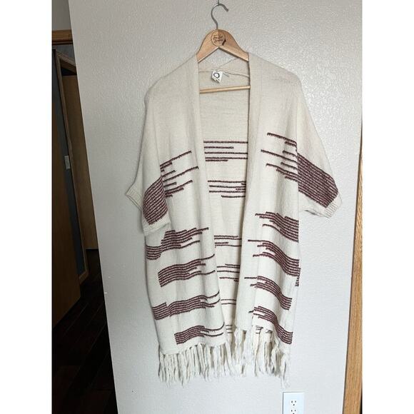Anthropologie Akemi Kin Fringe Kimono Oversized Sweater One Size - Picture 1 of 5